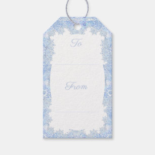Ice blue snowflake gift tags