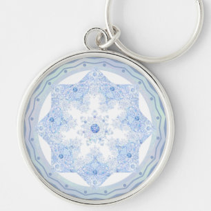 Ice Blue Snowflake Keychain