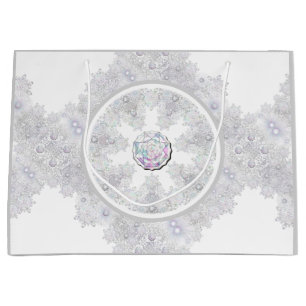 Ice blue snowflake large gift bag