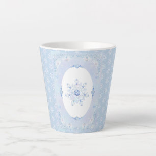 Ice Blue Snowflake Latte Mug