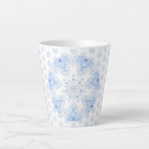 Ice Blue Snowflake Latte Mug