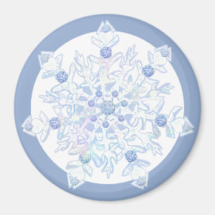 Ice Blue Snowflake Magnet