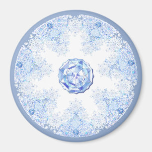 Ice Blue Snowflake Magnet