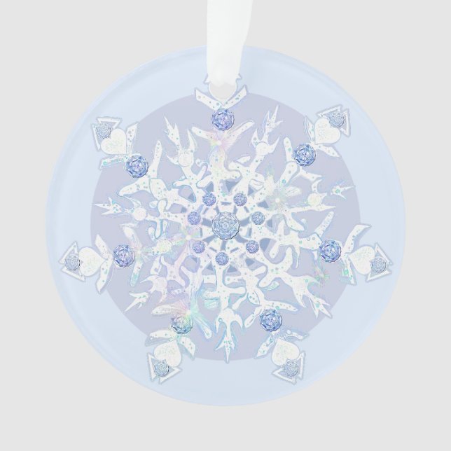 Ice Blue Snowflake Ornament (Front)