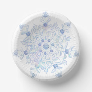 Ice blue snowflake paper plate
