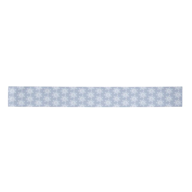 Ice blue snowflake satin ribbon (Front)