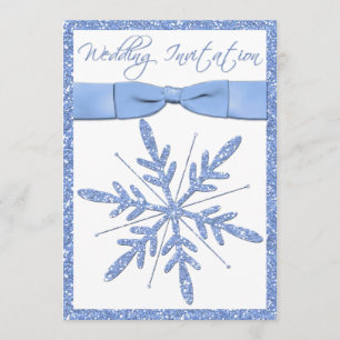 Ice Blue Snowflake Wedding Invitation
