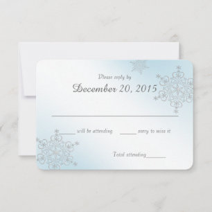 Ice Blue Snowflakes Response Card