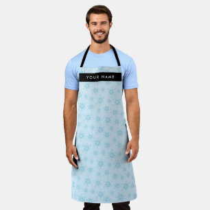 Ice Blue Snowflakes, Your name, Personalize Apron
