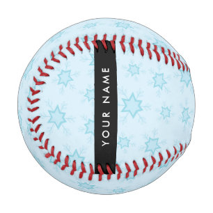 Ice Blue Snowflakes, Your name, Personalize Baseball