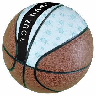 Ice Blue Snowflakes, Your name, Personalize Basketball