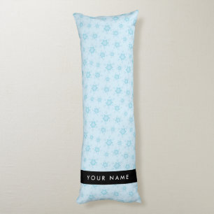 Ice Blue Snowflakes, Your name, Personalize Body Pillow