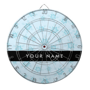 Ice Blue Snowflakes, Your name, Personalize Dartboard