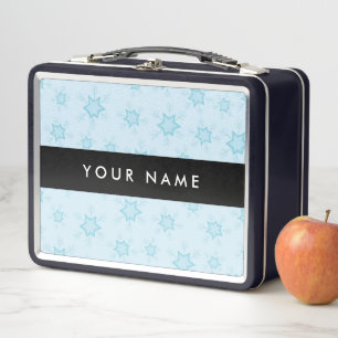 Ice Blue Snowflakes, Your name, Personalize Metal Lunch Box