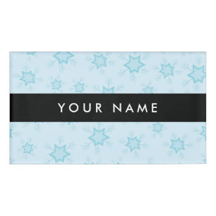 Ice Blue Snowflakes, Your name, Personalize Name Tag
