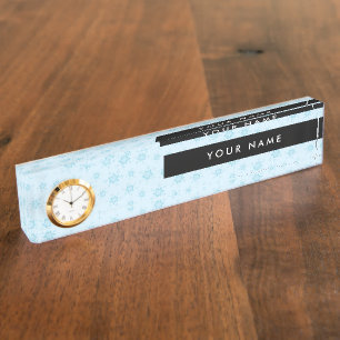 Ice Blue Snowflakes, Your name, Personalize Nameplate