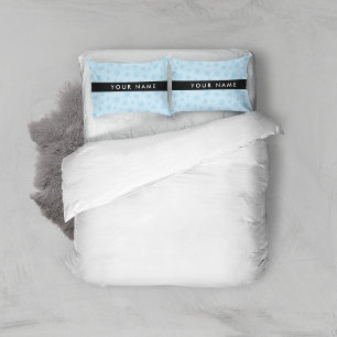 Ice Blue Snowflakes, Your name, Personalize Pillowcase