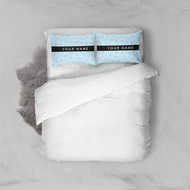 Ice Blue Snowflakes, Your name, Personalize Pillowcase (Creator Uploaded)
