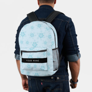 Ice Blue Snowflakes, Your name, Personalize Printed Backpack