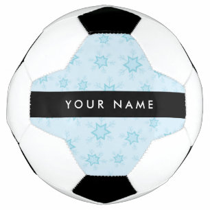 Ice Blue Snowflakes, Your name, Personalize Soccer Ball