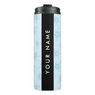Ice Blue Snowflakes, Your name, Personalize Thermal Tumbler