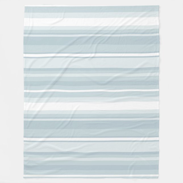 Ice blue stripes fleece blanket (Front)