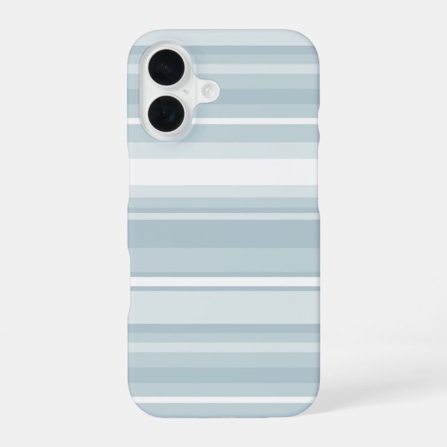 Ice blue stripes iPhone 16 case (Back)
