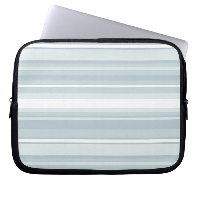 Ice blue stripes laptop sleeve (Front)