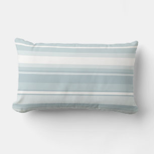 Ice blue stripes lumbar pillow