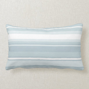Ice blue stripes lumbar pillow