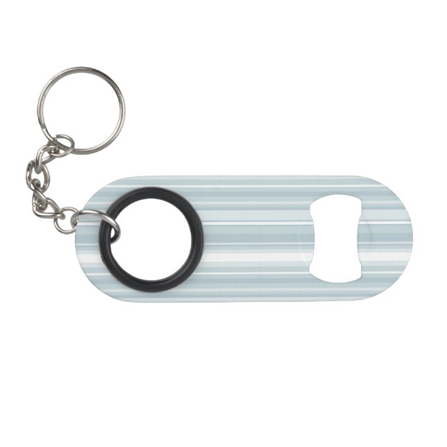Ice blue stripes mini bottle opener (Front (Horizontal))