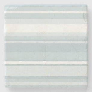 Ice blue stripes stone coaster
