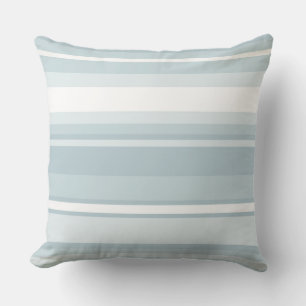 Ice blue stripes throw pillow
