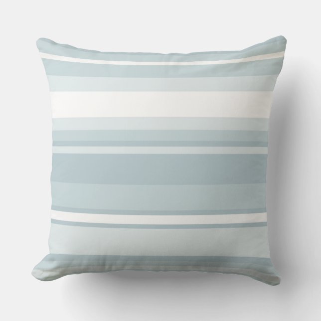 Ice blue stripes throw pillow (Front)