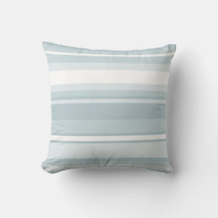 Ice blue stripes throw pillow