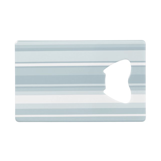 Ice blue stripes wallet bottle opener (Back Horizontal)