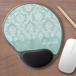 Ice Blue Vintage Damask Pattern with Grungy Finish Gel Mouse Pad<br><div class="desc">A vintage pattern with a chalkboard and lace design. Look closely to the flowers and leaves.A trendy design with jewel tone colours and elegance. Items are easier to customize when you replace all text and photos first. If your art still needs to be adjusted, click on the Customize This button....</div>