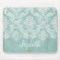 Ice Blue Vintage Damask Pattern with Grungy Finish
