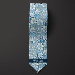 Ice blue, White and Gold Floral Tie<br><div class="desc">Achieve a modern and elegant look with our Ice Blue, White and Gold Floral Neck Tie. The combination of ice blue, white, and gold creates a stylish and luxurious appearance. Don't miss the opportunity to pair it with our matching socks for a complete ensemble.</div>