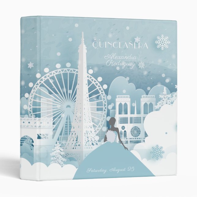 Ice Blue Winter in Paris Binder (Front/Spine)