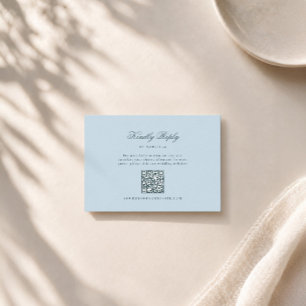 Ice Blue Winter QR Code Wedding RSVP Card