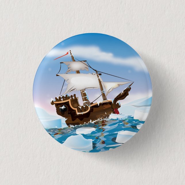 Ice Breaker Ship 1 Inch Round Button (Front)
