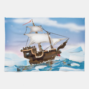 Ice Breaker Ship Kitchen Towel