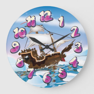 Ice Breaker Ship Large Clock