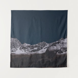 ICE-CAPPED MOUNTAIN AT NIGHT TAPESTRY