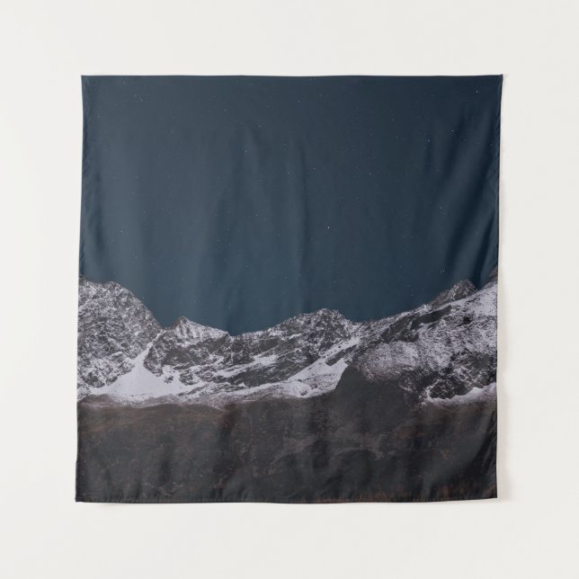 ICE-CAPPED MOUNTAIN AT NIGHT TAPESTRY (Front)
