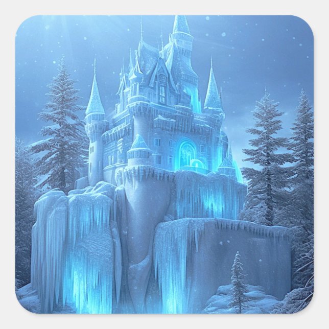 Ice Castle of Frozen Dreams Square Sticker (Front)