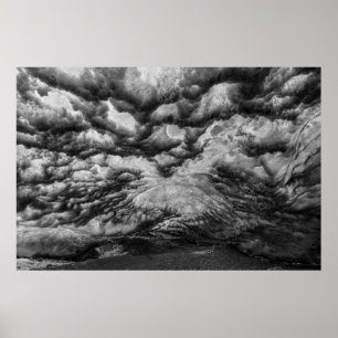 Ice Cave In Black And White Poster