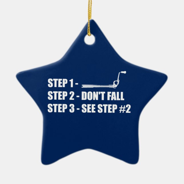 Ice Climbing - Don't Fall Ceramic Ornament (Front)