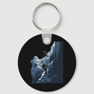 Ice Climbing Ice Climber Frozen Rock Snow Mountain Keychain